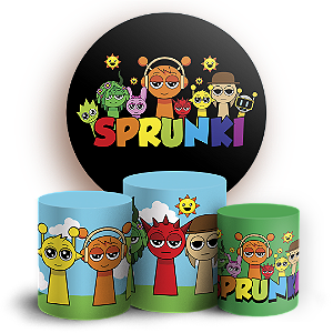 Capas Painel Redondo e Trio Cilindro Sublimado - Sprunki