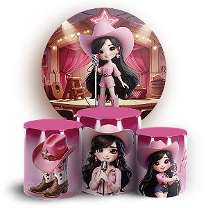 Capas Painel Redondo e Trio Cilindro Sublimado - Boiadeira