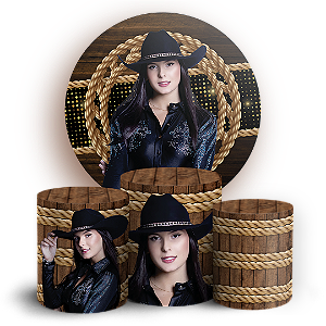 Capas Painel Redondo e Trio Cilindro Sublimado - Boiadeira