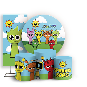 Capas Painel Redondo Trio Cilindro e Faixa Lateral Sublimado - Sprunki