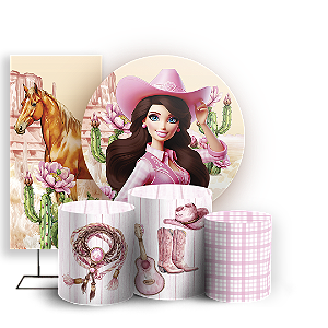 Capas Painel Redondo Trio Cilindro e Faixa Lateral Sublimado - Boiadeira