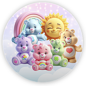 Capa Painel Redondo Sublimado - Ursinhos Carinhosos