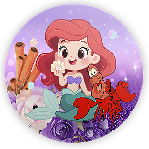 Capa Painel Redondo Sublimado - Princesa Ariel