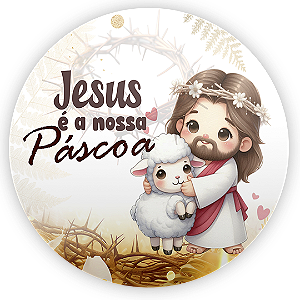 Capa Painel Redondo Sublimado - Pascoa