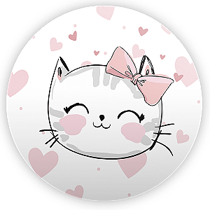 Capa Painel Redondo Sublimado - Gatinha