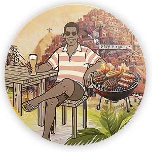 Capa Painel Redondo Sublimado - Boteco Zeca