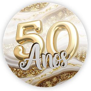 Capa Painel Redondo Sublimado - 50 Anos