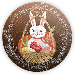 Capa Painel Redondo Sublimado - Páscoa