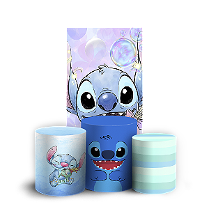 Capas Faixa Lateral e Trio Cilindro Sublimado Vest Facil - Stitch