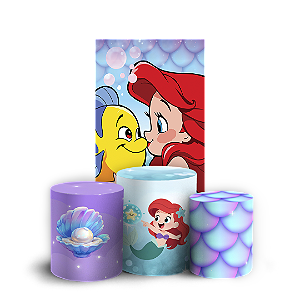 Capas Faixa Lateral e Trio Cilindro Sublimado Vest Facil - Princesa Ariel