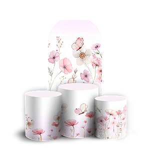 Capas Faixa Lateral e Trio Cilindro Sublimado Vest Facil - Floral Jardim