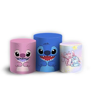 Capas Trio Cilindro Sublimado Vest Facil - Stitch