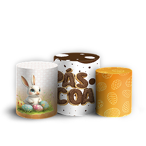 Capas Trio Cilindro Sublimado Vest Facil - Pascoa