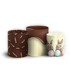 Capas Trio Cilindro Sublimado Vest Facil - Pascoa