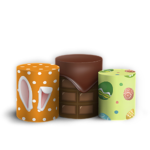 Capas Trio Cilindro Sublimado Vest Facil - Pascoa