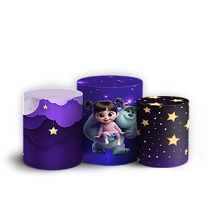 Capas Trio Cilindro Sublimado Vest Facil - Monstros Sa