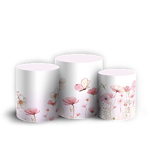 Capas Trio Cilindro Sublimado Vest Facil - Floral Jardim