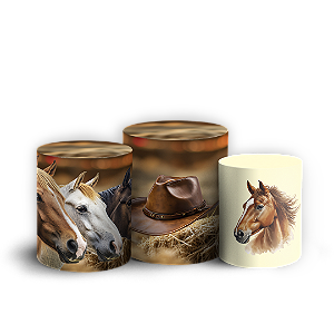 Capas Trio Cilindro Sublimado Vest Facil - Cavalo