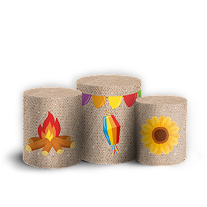 Capas Trio Cilindro Sublimado Vest Facil - Festa Junina