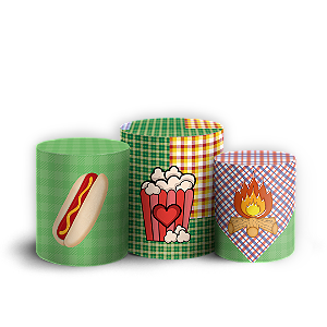 Capas Trio Cilindro Sublimado Vest Facil - Festa Junina