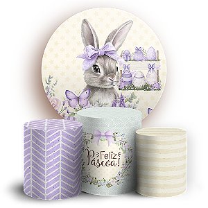 Capas Painel Redondo e Trio Cilindro Sublimado - Pascoa