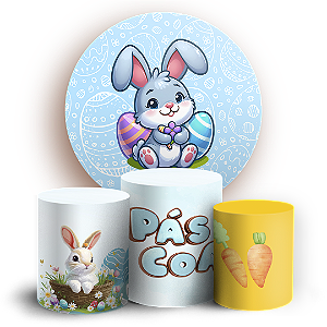 Capas Painel Redondo e Trio Cilindro Sublimado - Pascoa