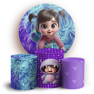 Capas Painel Redondo e Trio Cilindro Sublimado - Monstros-Sa