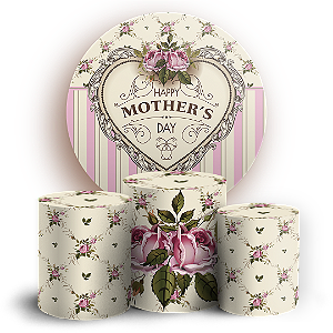 Capas Painel Redondo e Trio Cilindro Sublimado - Dia das Mães