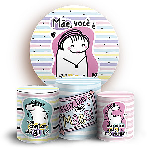 Capas Painel Redondo e Trio Cilindro Sublimado - Dia das Mães