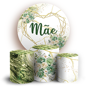 Capas Painel Redondo e Trio Cilindro Sublimado - Dia das Mães