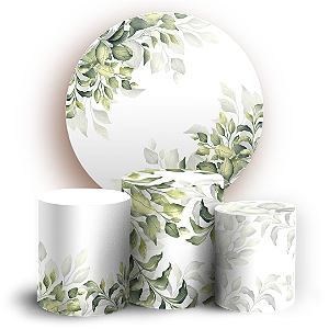 Capas Painel Redondo e Trio Cilindro Sublimado - Folhagem