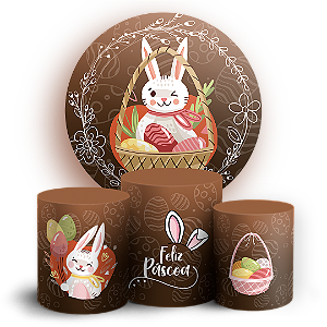 Capas Painel Redondo e Trio Cilindro Sublimado - Páscoa