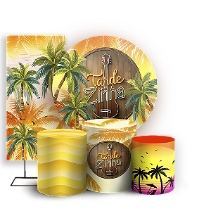 Capas Painel Redondo Trio Cilindro e Faixa Lateral Sublimado - Tardezinha