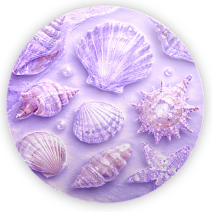 Capa Painel Redondo Sublimado - Fundo do Mar Conchas