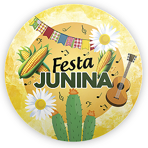 Capa Painel Redondo Sublimado - Festa Junina