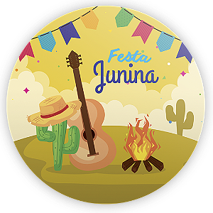 Capa Painel Redondo Sublimado - Festa Junina