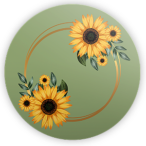 Capa Painel Redondo Sublimado - Girassol Floral