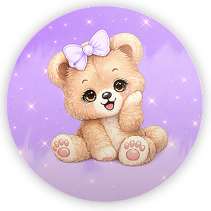 Capa Mini Painel Sublimado - Ursinha Lilas