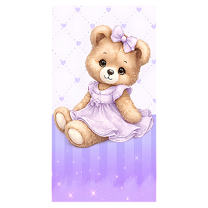 Capa Faixa Lateral Sublimado - Ursinha Lilas