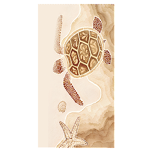 Capa Faixa Lateral Sublimado - Fundo do Mar Conchas