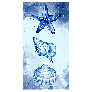 Capa Faixa Lateral Sublimado - Fundo do Mar Conchas