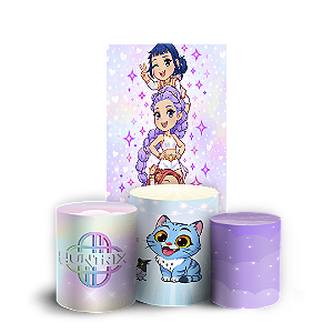 Capas Faixa Lateral e Trio Cilindro Sublimado Vest Facil - K-Pop Aquarela