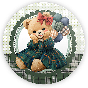 Capa Painel Redondo Sublimado - Ursinhos