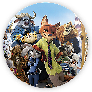 Capa Painel Redondo Sublimado - Zootopia