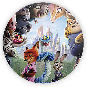 Capa Painel Redondo Sublimado - Zootopia