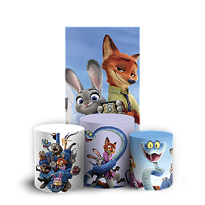 Capas Faixa Lateral e Trio Cilindro Sublimado Vest Facil - Zootopia