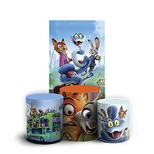 Capas Faixa Lateral e Trio Cilindro Sublimado Vest Facil - Zootopia