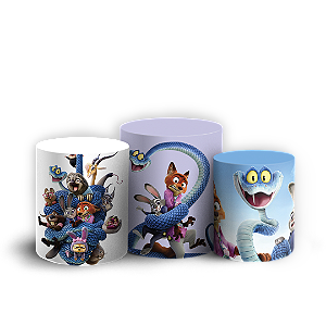 Capas Trio Cilindro Sublimado Vest Facil - Zootopia