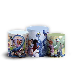 Capas Trio Cilindro Sublimado Vest Facil - Zootopia