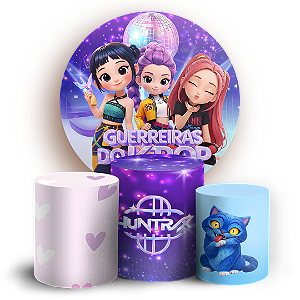 Capas Painel Redondo e Trio Cilindro Sublimado - Guerreiras Do K-Pop
